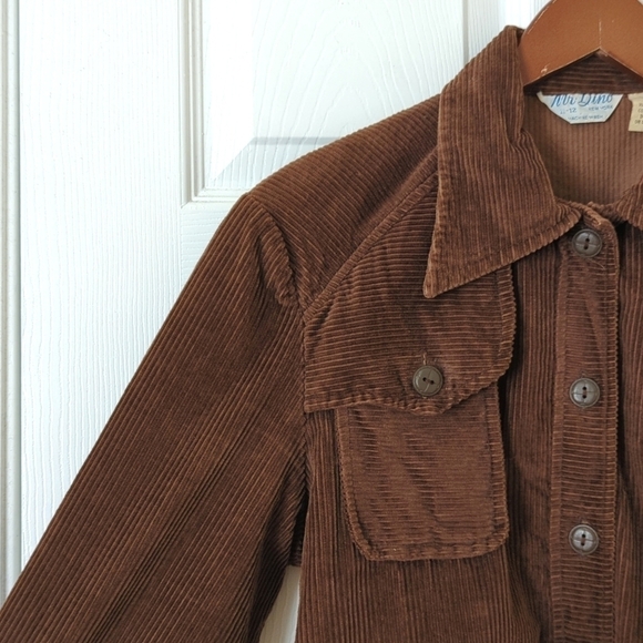 Mr. Dino 70's Vintage Wide Wale Corduroy Button Down Shirt Shacket Brown 12 - Picture 5 of 12
